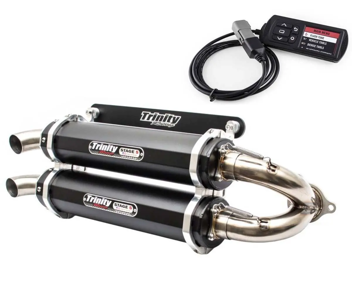 Polaris Rzr Turbo Slip On Exhaust And Powervision Reflash Tuner | Trinity Racing 1