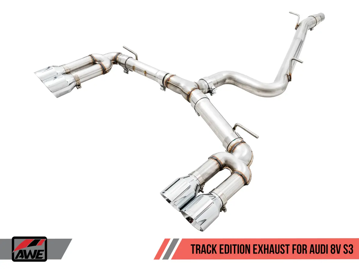 Awe: 2015-2020 Audi 8V S3 - Track Edition Exhaust (102Mm Diamond Black Tips) 1