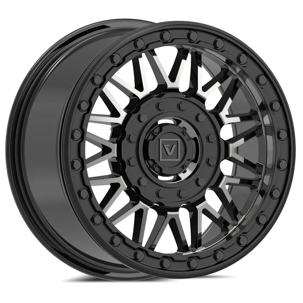 V08 Dark Tint Dual Drill Utv Wheel | Valor Offroad 1