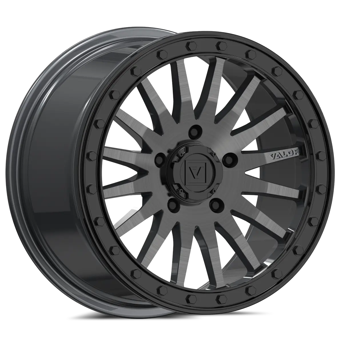 V06 Beadlock Utv Wheel Brushed Gunmetal 1