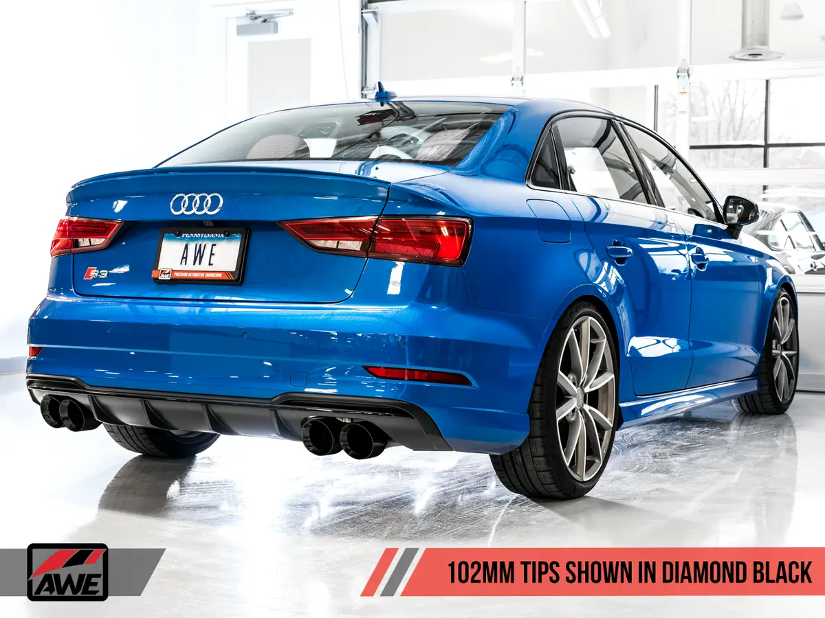 Awe: 2015-2020 Audi 8V S3 - Track Edition Exhaust (102Mm Diamond Black Tips) 2
