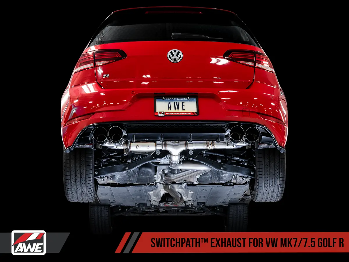 Awe: 2018 Volkswagen Mk7.5 Golf R - Switchpath Exhaust W/ 102Mm Chrome Silver Tips 1