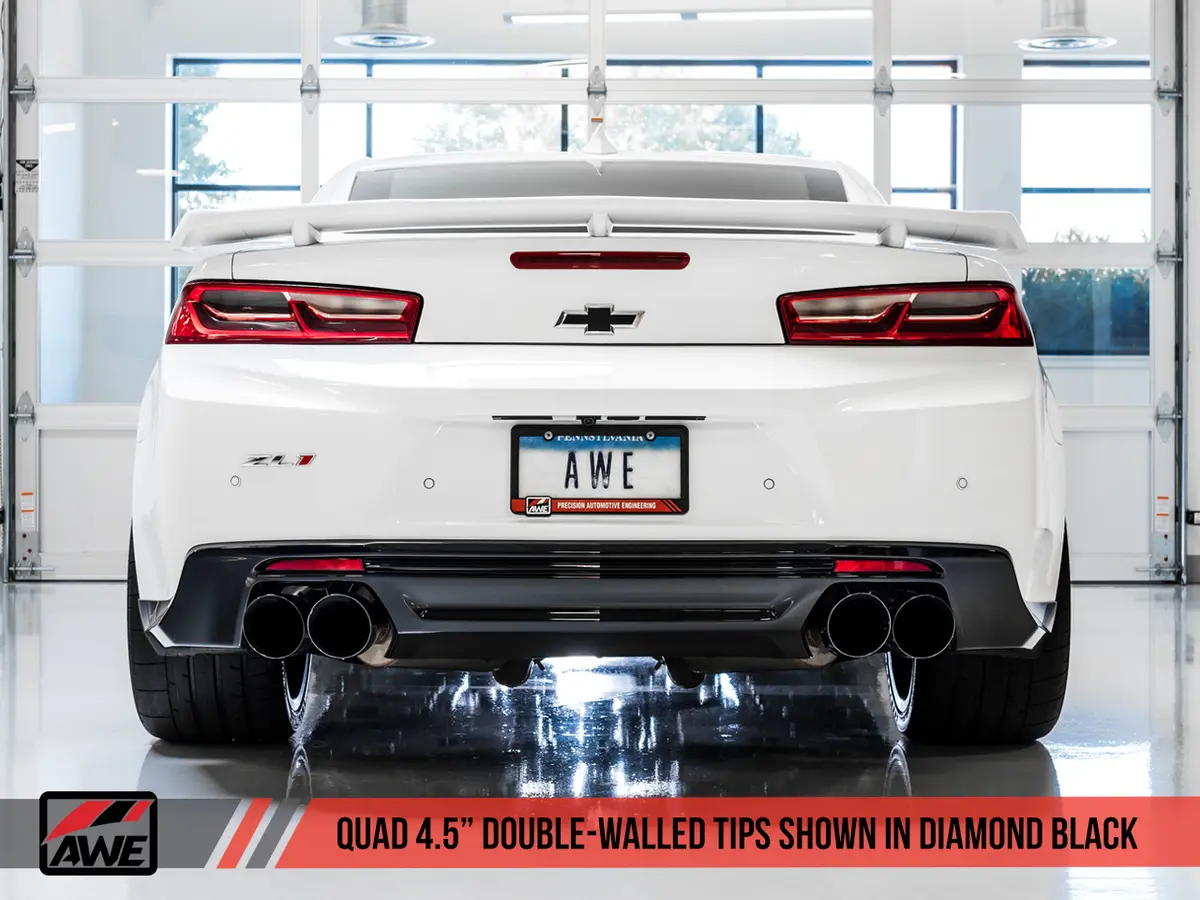Awe: 2017-2019 Chevrolet Camaro Ss | Zl1 - Touring Edition Axle-Back Exhaust (Diamond Black Tips / Quad Outlet) 2
