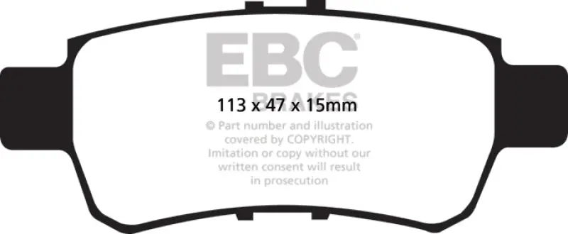 Ebc Greenstuff Rear Brake Pads For 2005–2010 Honda Odyssey (Fits 11.7In Rotors) 1