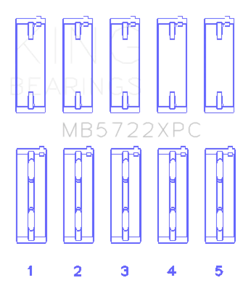King Mitsubishi 4B11T Evo X 2007+ (Size Stdx) Coated Performance Main Bearing Set 1