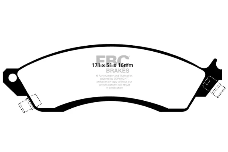 Ebc Yellowstuff Front Brake Pads For 1993–2000 Aston Martin Virage 5.3L (Pbr Caliper Fitment) 1