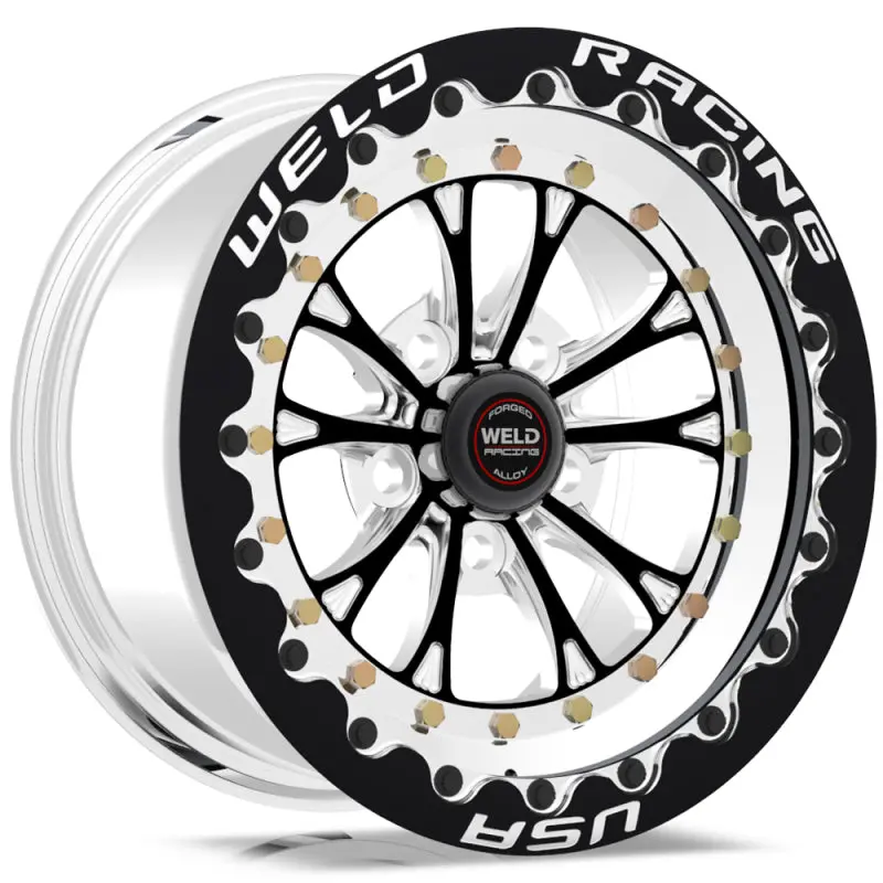 Weld Vitesse 15X12″ Black Single Beadlock Wheel – 5X4.75″ Bolt Pattern, 6.5″ Backspace, Mt Finish 1
