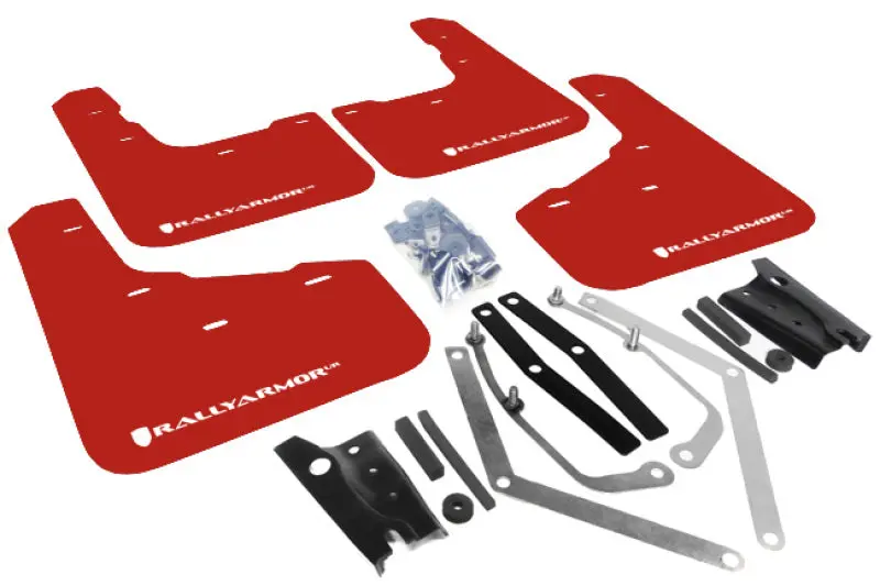 Rally Armor Red Ur Mud Flaps With White Logo For 2013–2019 Usdm Ford Fiesta St 1