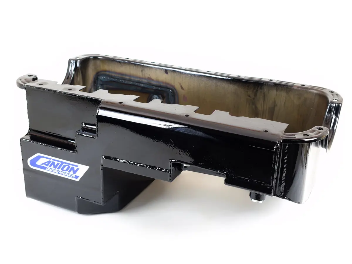 Canton Pro Power Rear Sump Oil Pan – Black Finish For Ford 289/302 Fox-Body Drag Racers 1