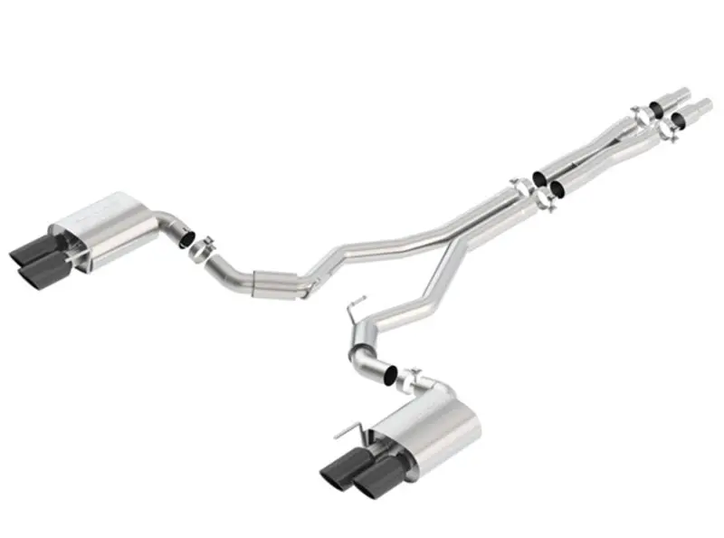 Borla S-Type Cat-Back Exhaust For 2018 Ford Mustang Gt – 3" Stainless, Black Chrome Tips, No Valves 1