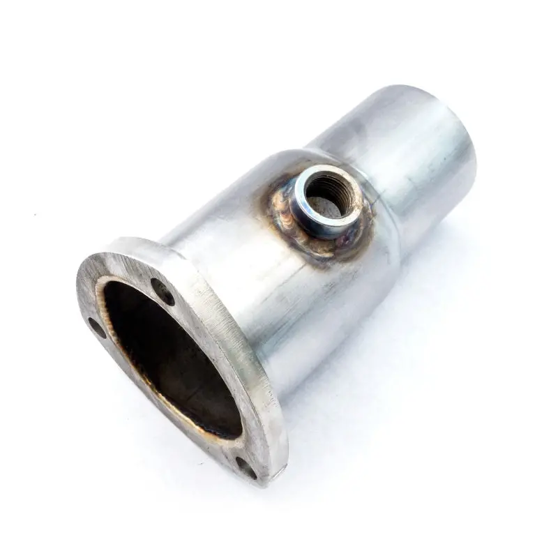 Stainless Works 3-Bolt Collector Adapter – 3.5-Inch Od Inlet, 3-Inch Od Outlet, Includes O2 Sensor Bung 1