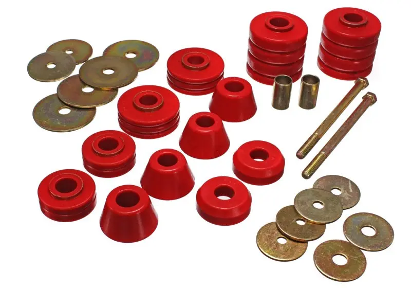 Energy Suspension Cab Mount Kit – Red Polyurethane Body Mounts For 1967–1972 Gm 3/4-Ton & 1-Ton 2Wd Trucks (C20/C2500/C30/C3500) 1