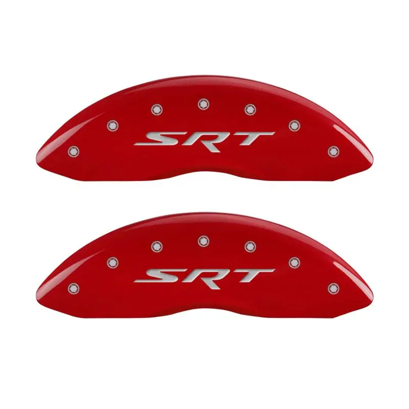 Mgp Engraved 4-Piston Caliper Covers – Srt Red & Silver Finish, Front And Rear 1