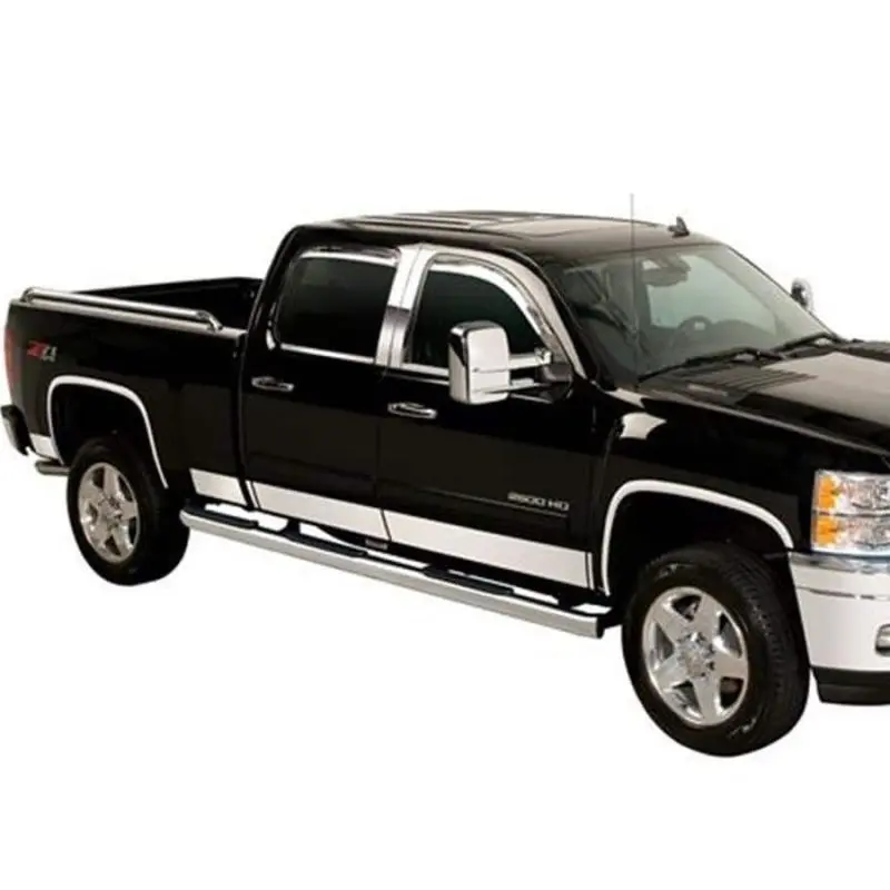 Putco Stainless Steel Rocker Panel Kit – 6-Inch Wide, 12-Piece Set For 2007–2013 Chevrolet Silverado Extended Cab (5.5-Foot Bed) 1