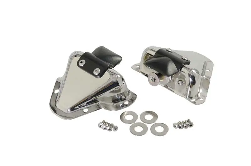 Kentrol Polished Silver Interior Door Latch Brackets — Pair For 1981–1995 Jeep Cj & Yj Wrangler 1