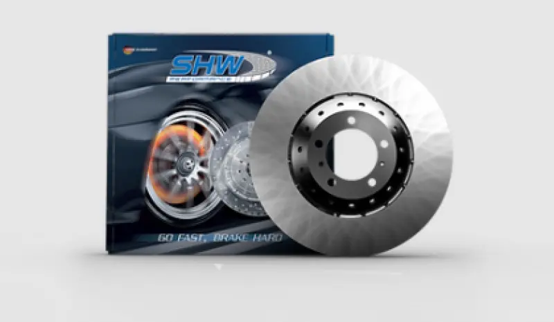 Shw High-Performance Smooth Front Brake Rotor For 2021 Porsche Cayenne Gts 4.0L – Nao Pad Compatible (Oem Part #9Y0615302Q) 2
