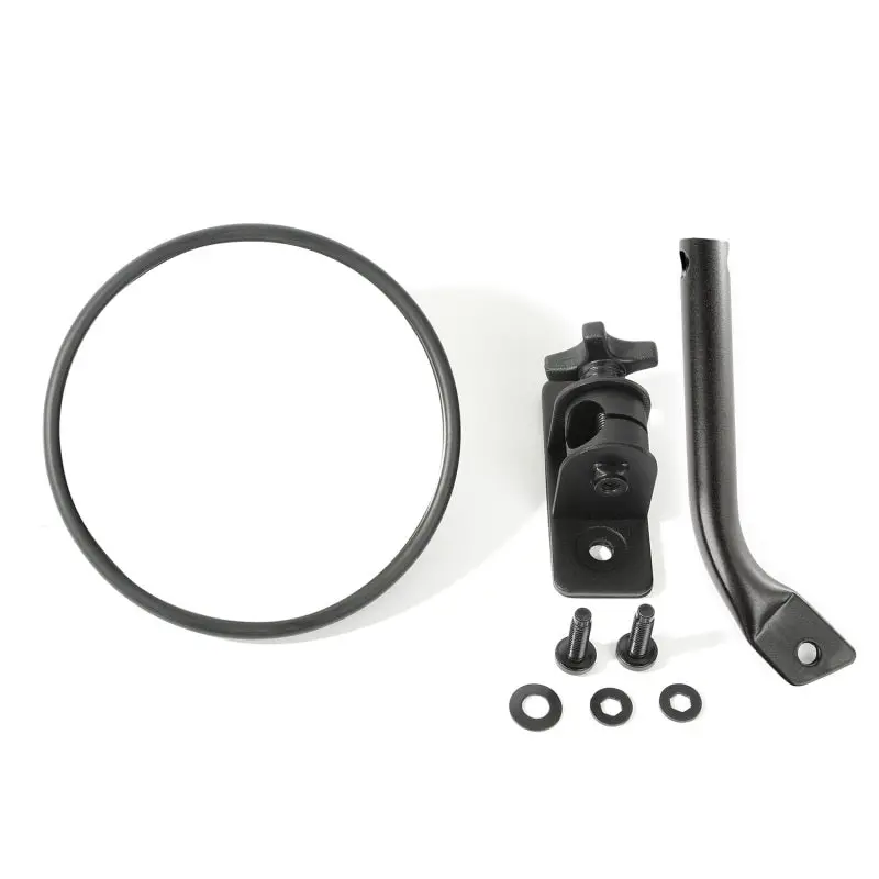 Rugged Ridge 97-18 Jeep Wrangler Textured Black Round Stubby Trail Mirror 2
