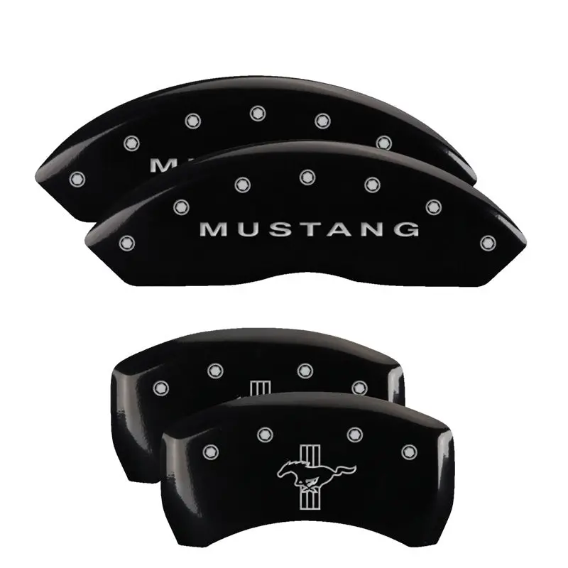 Mgp Engraved 4-Piston Caliper Covers For Ford Mustang – Front And Rear With Yellow Accents 1