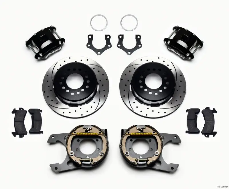 Wilwood D154 Power Steering Parking Brake Kit For Mopar/Dana Axles – Drilled, 2.50" Offset, Snap-Ring Bearing Compatible 1
