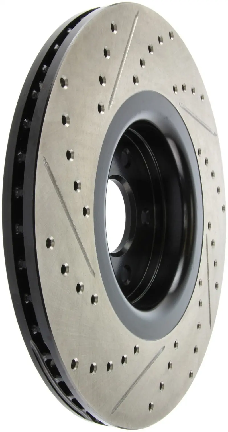 Stoptech Slotted & Drilled Front Left Brake Rotor For 2014+ Ford Focus St With 335Mm Brakes 1
