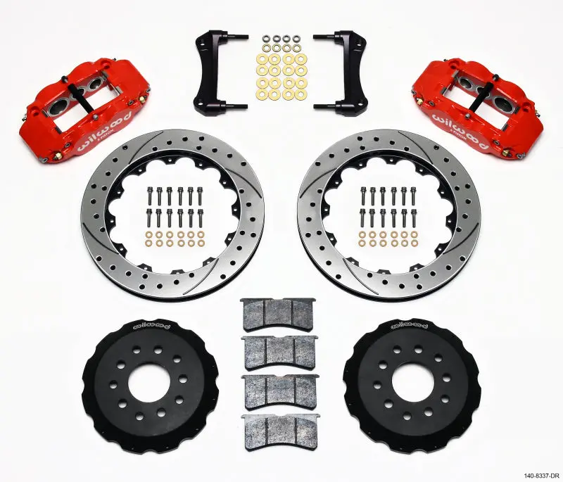 Wilwood Narrow Superlite 6R Front Brake Hat Kit – 12.88-Inch Drilled, Red Anodized, Fits 1988–1993 Corvette C4 1