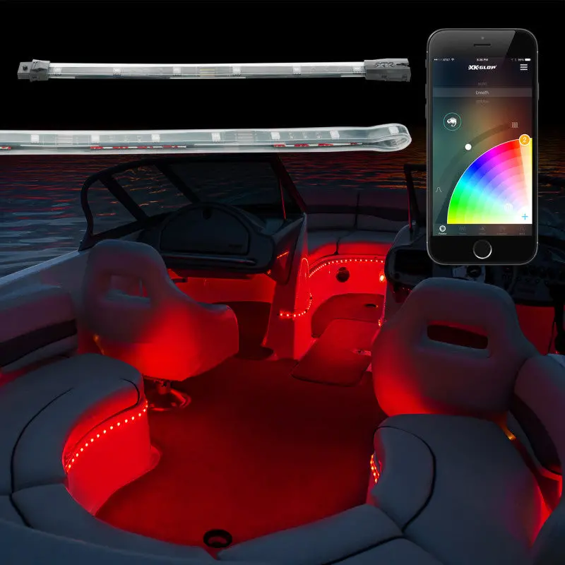 Xk Glow Advanced Led Boat Lighting Kit – Dual-Mode Dash Controller, 6×36″ + 6×9″ Strips 1