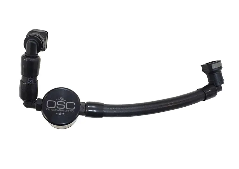 J&L Oil Separator For 2011–2017 Ford Mustang V6 – Passenger Side, 3.0-Liter Engine, Black Anodized Housing 1