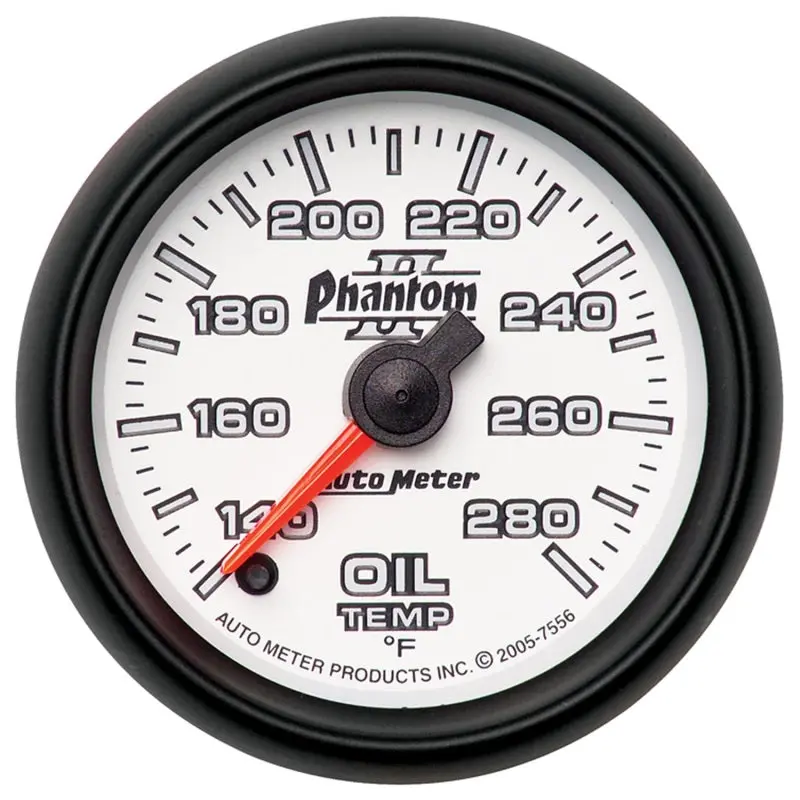 Autometer Phantom Ii Oil Temperature Gauge – 52Mm Full-Sweep Electronic, 140–280°F Range 1