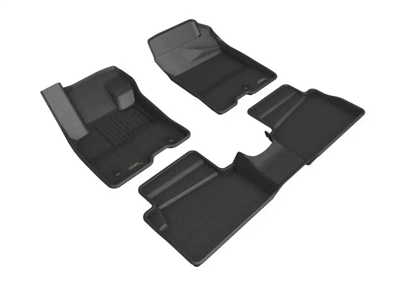 3D Maxpider Kagu Custom Fit Floor Mats For 2022 Ford Maverick Hybrid – Black, First & Second Row 1