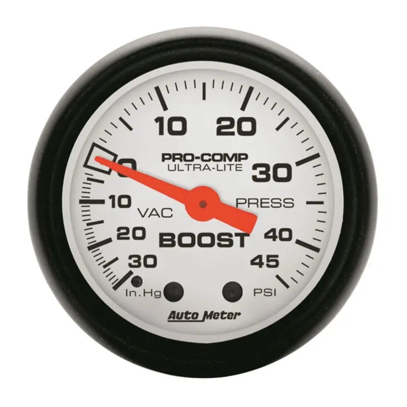 Autometer Phantom 52Mm 30In Hg-Vac/45Psi Mechanical Vacuum/Boost Gauge 1