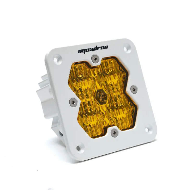 Baja Designs Squadron 2.0 Sport Led Wide Cornering Light – Flush Mount, Baja Amber Lens / White Housing 1
